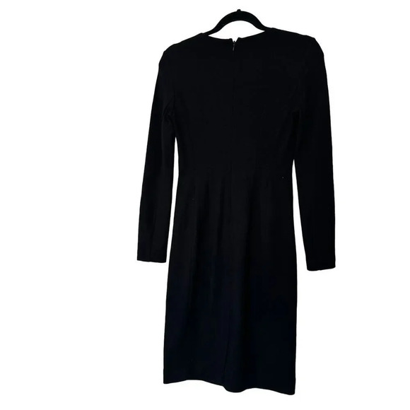 Diane von Furstenberg Womens Dilena Sheath Dress 0 Black Viscose Long Sleeve Zip - Picture 2 of 5